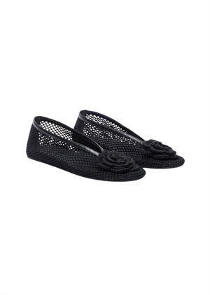 Jenny ballerina mesh flower Sort B1020190 Ganni 